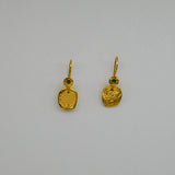 HAMMERED GOLD EMERALDS EARRINGS