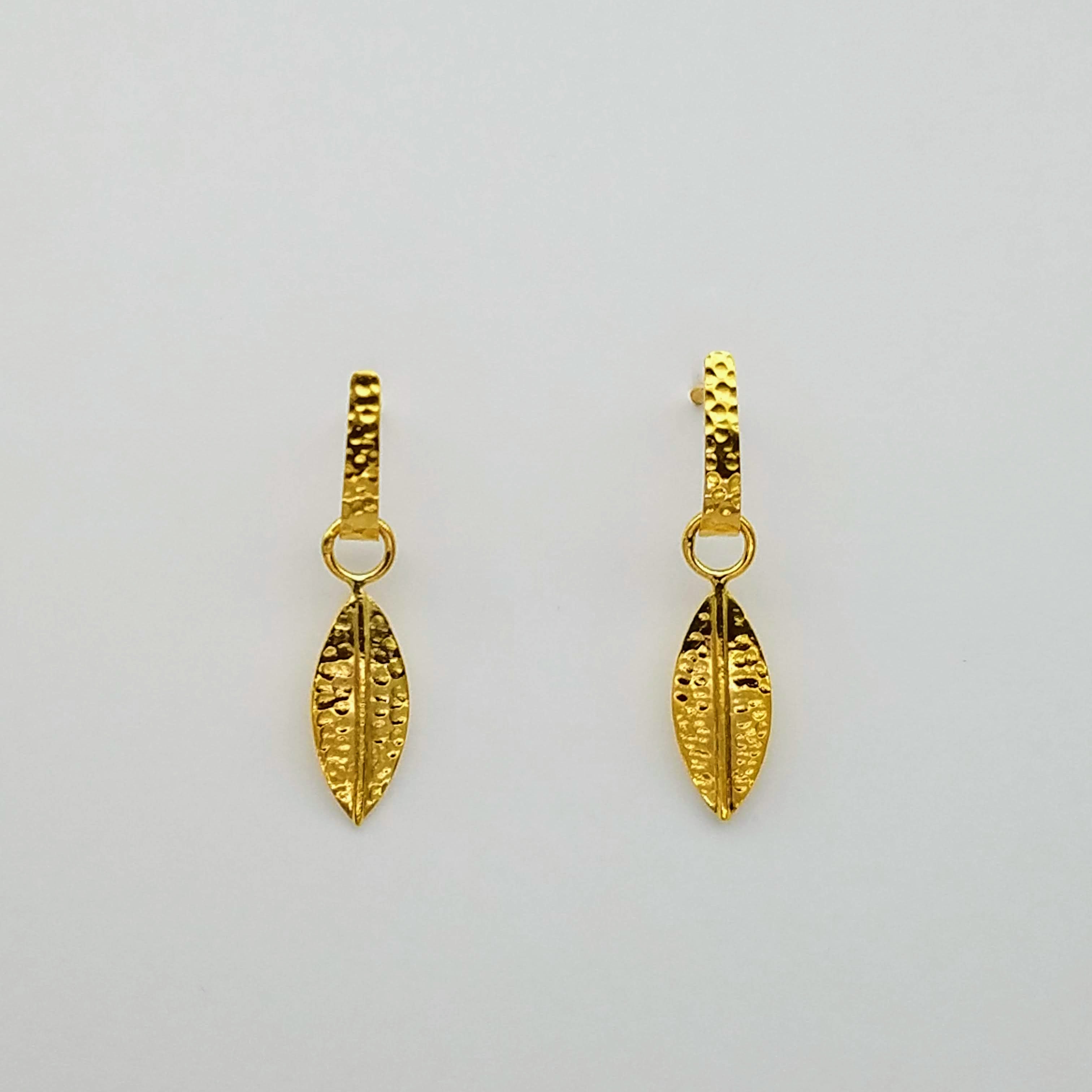 LEAF POST GOLD EARRINGS SONIA TONKIN