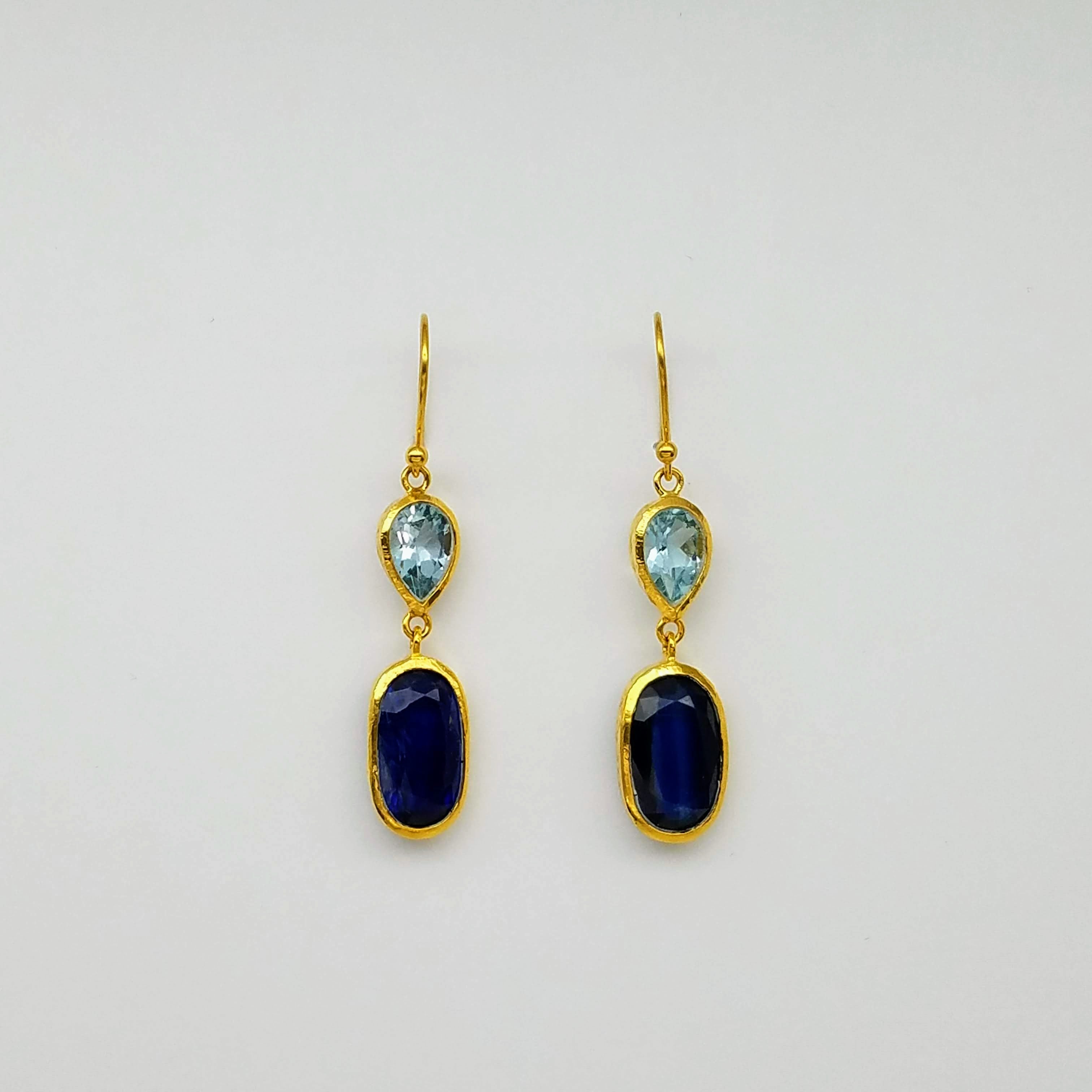 BLUE TOPAZ KYANITE EARRINGS SONIA TONKIN