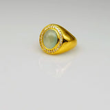 AQUAMARINE DIAMONDS PAVE 18KT GOLD RING SONIA TONKIN