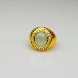 AQUAMARINE PAVE DIAMONDS  18KT GOLD RING