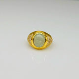OVAL AQUAMARINE DIAMONDS 18KT GOLD RING