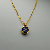 LAPIS GOLD SUN SYMBOL NECKLACE