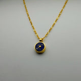 LAPIS GOLD SUN SYMBOL NECKLACE