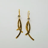 LABRADORITE GOLD EARRINGS