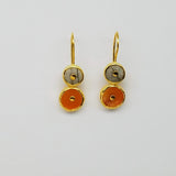 LABRADORITE CARNELIAN GOLD EARRINGS