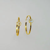 MOONSTONE HOOPS 14KT EARRINGS