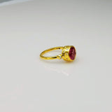 DIAMONDS/TOURMALINE GOLD RING