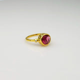 DIAMONDS/TOURMALINE GOLD RING