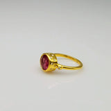 DIAMONDS/TOURMALINE GOLD RING