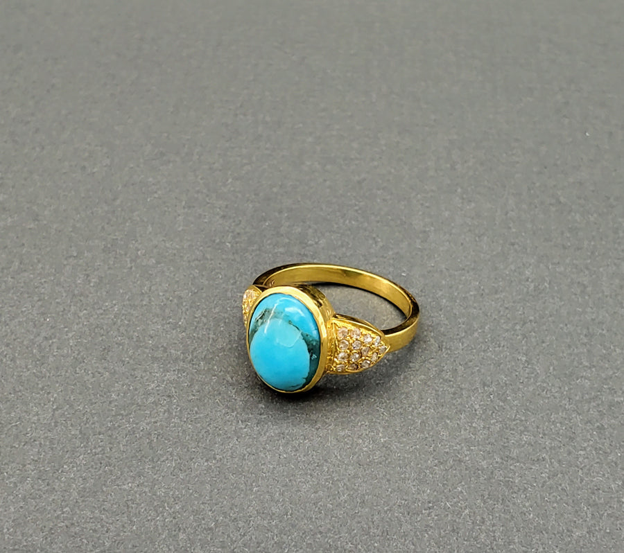 CABOCHON TURQUOISE GOLD RING