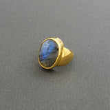 BLUE LABRADORITE GOLD RING