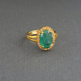 EMERALD DIAMONDS GOLD RING