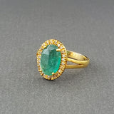 EMERALD DIAMONDS GOLD RING