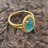 EMERALD DIAMONDS GOLD RING