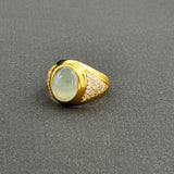 OVAL AQUAMARINE DIAMONDS 18KT GOLD RING