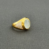 OVAL AQUAMARINE DIAMONDS 18KT GOLD RING