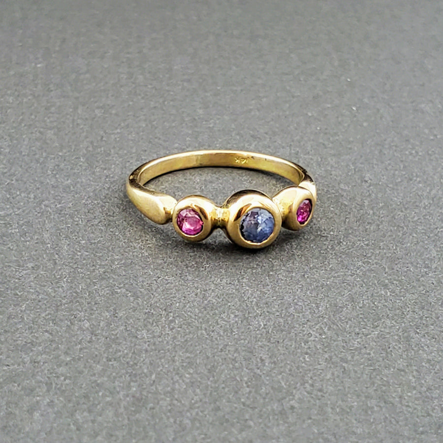 SAPPHIRE RUBY GOLD RING