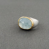 AQUAMARINE GOLD MIO RING