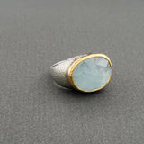AQUAMARINE GOLD MIO RING