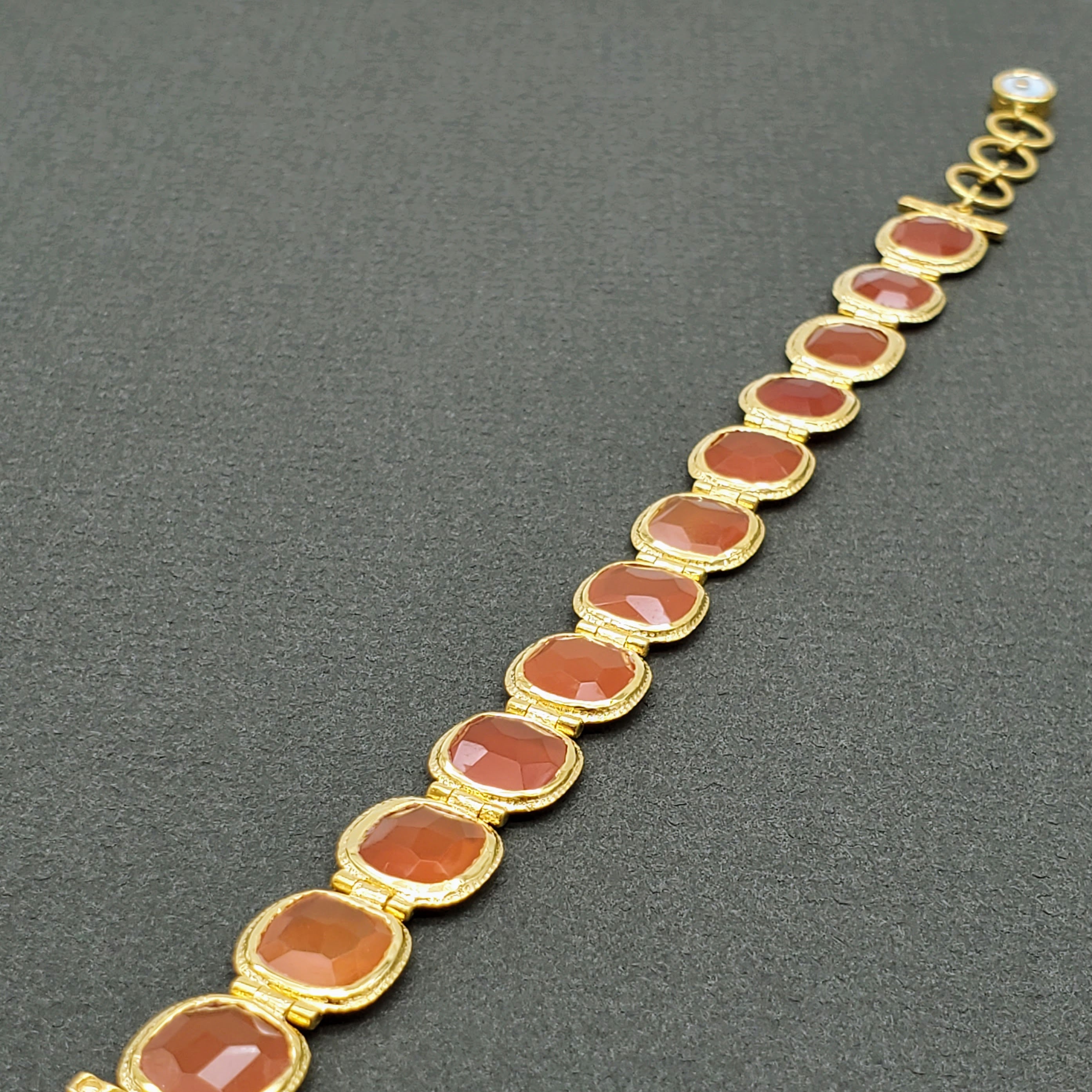 GEMSTONE HINGED BRACELET
