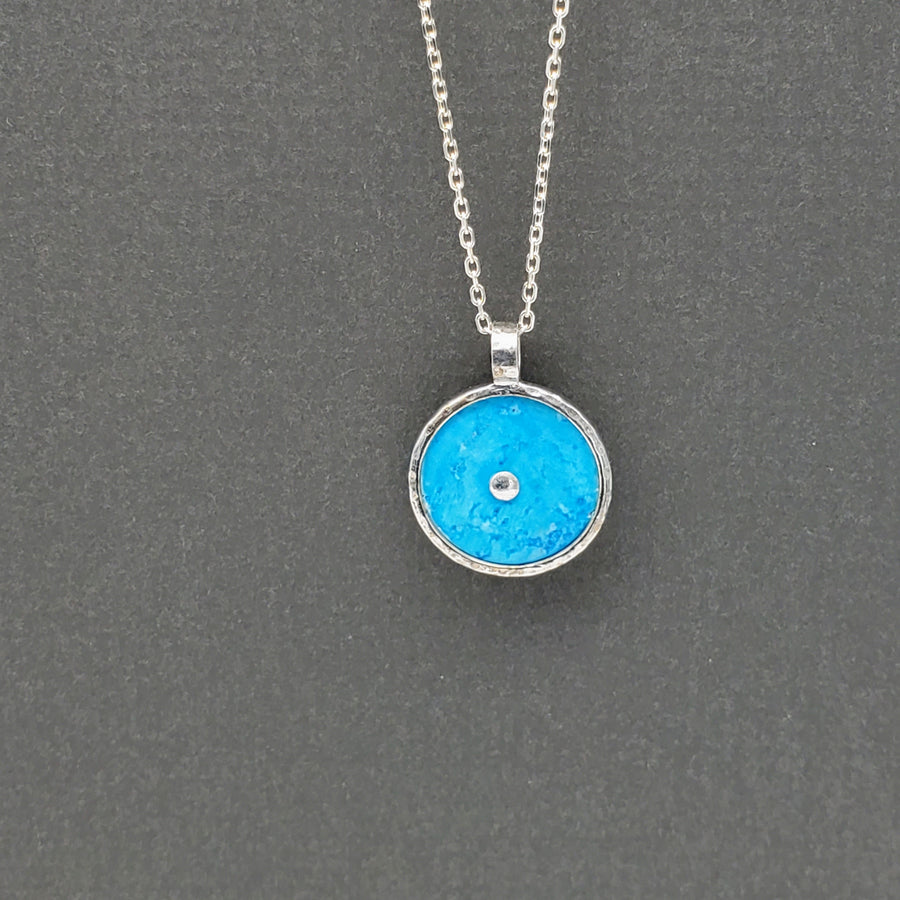 TURQUOISE SUN SILVER NECKLACE