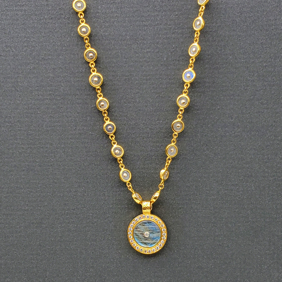 GOLD MOONSTONE SUN NECKLACE