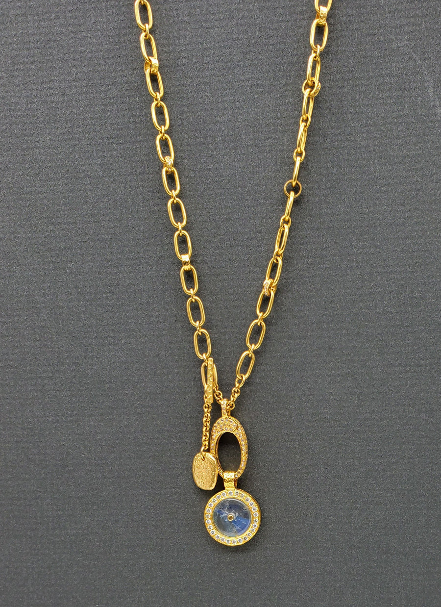 LINKS MOONSTONE SUN GOLD NECKLACE