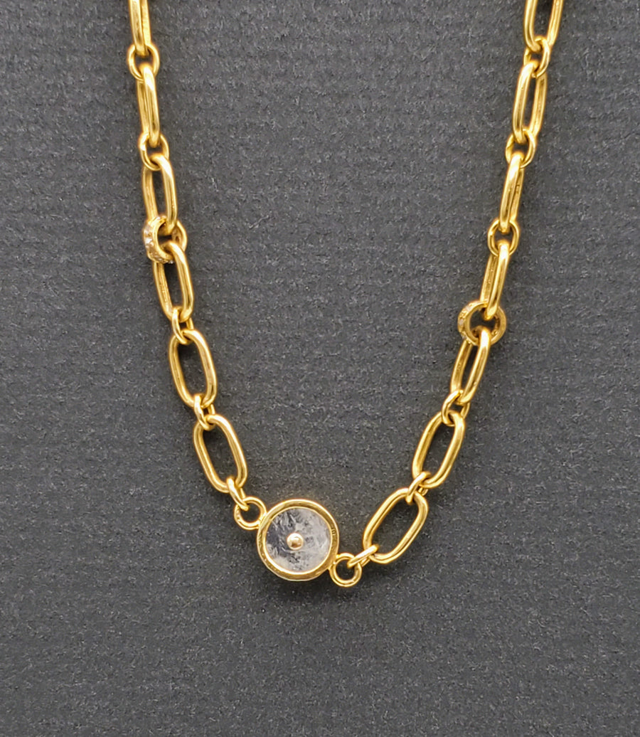 GOLD LINKS SUN NECKLACE