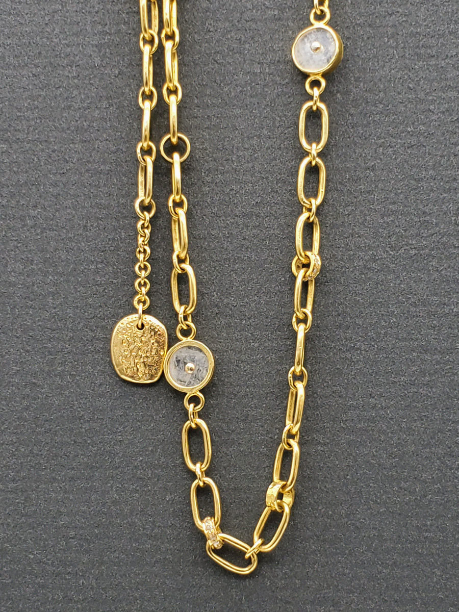 GOLD LINKS SUN NECKLACE