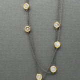 MOONSTONE MIXED METALS NECKLACE