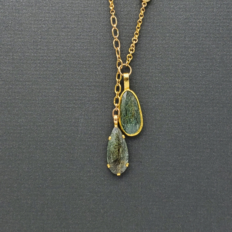 DOUBLE BERYL GOLD NECKLACE