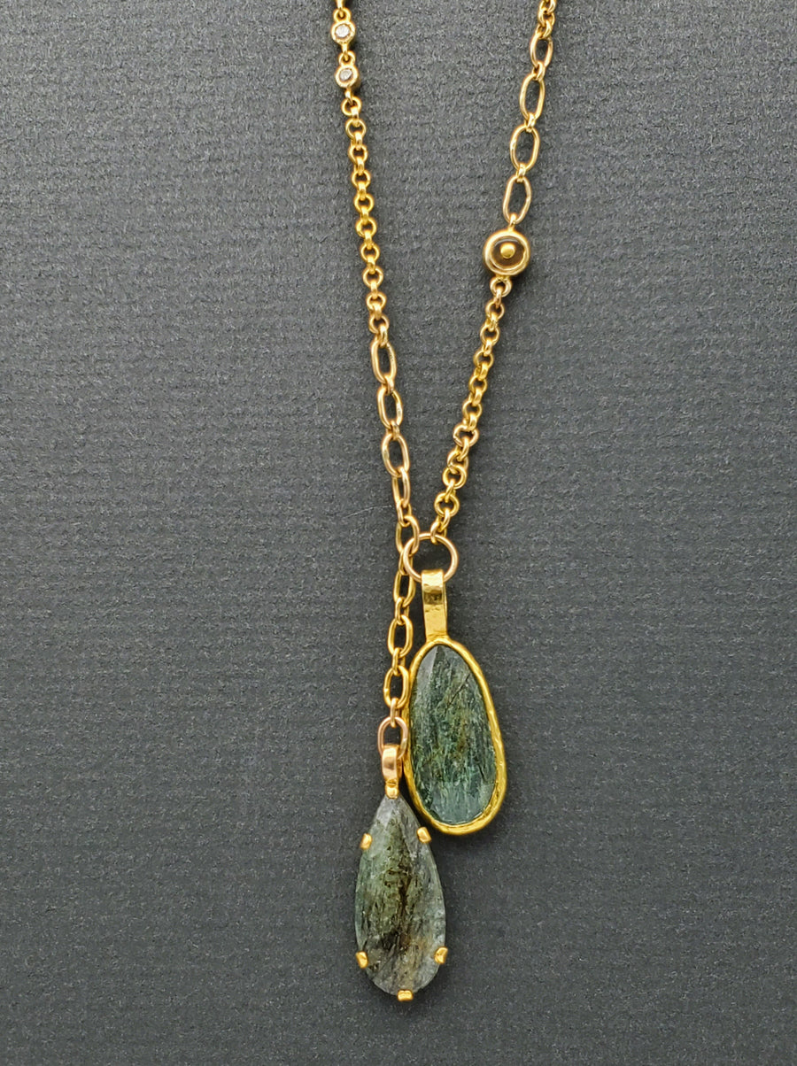 DOUBLE BERYL GOLD NECKLACE