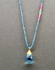 Blue Topaz Gold Beaded Necklace