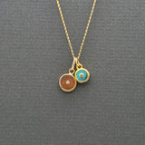 DOUBLE SUN GOLD NECKLACE