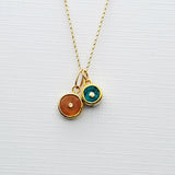 DOUBLE SUN GOLD NECKLACE