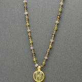 MULTI GEMS GOLD SUN NECKLACE