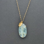 Oval Aquamarine Gold Necklace
