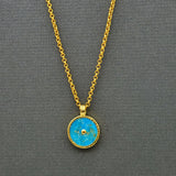 TURQUOISE SUN GOLD NECKLACE