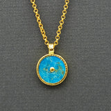 TURQUOISE SUN GOLD NECKLACE