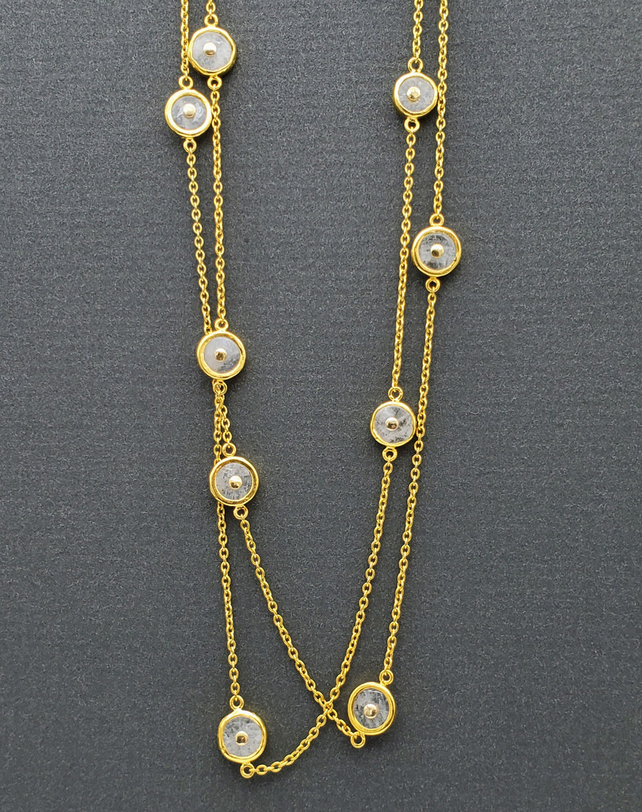 MOONSTONE SUN GOLD NECKLACE