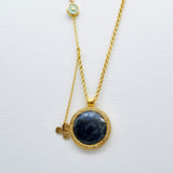 SAPPHIRE DIAMOND GOLD NECKLACE