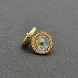 EMERALD MOONSTONE SUN EARRINGS