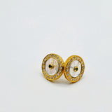 EMERALD MOONSTONE SUN EARRINGS
