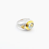 AQUAMARINE GOLD RING