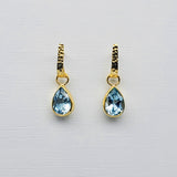 BLUE TOPAZ GOLD EARRINGS