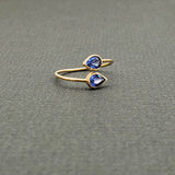 PEAR SAPPHIRES CROSS RING