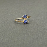 PEAR SAPPHIRES CROSS RING