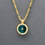 GREEN ONYX WITH DIAMONDS SUN PENDANT