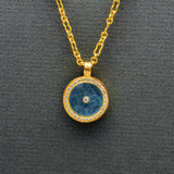 AQUAMARINE WITH DIAMONDS SUN PENDANT